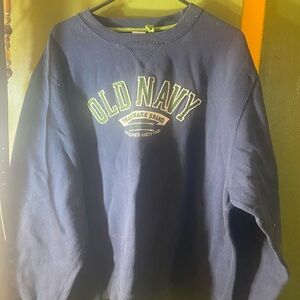 Mens Old Navy XL Crew Neck Sweater Trademark Brand Navy Blue and Green pullover
